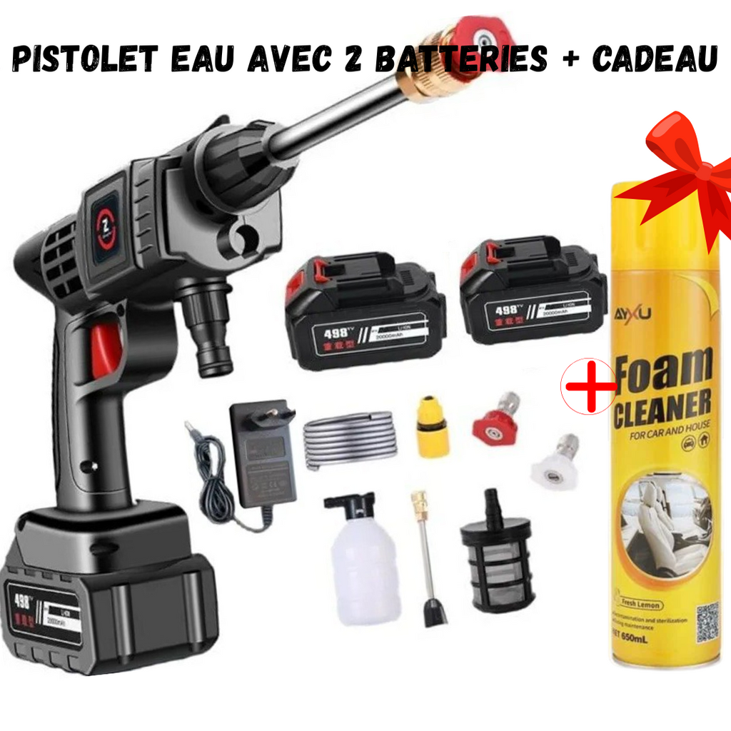 Pistolet À Eau 2 batteries + mousse nettoyage multi-usage GRATUIT