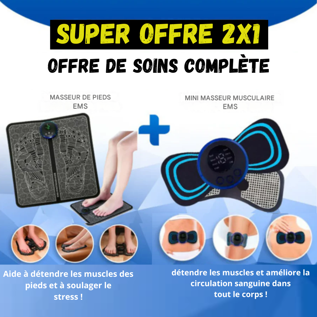 Combinaison masseur de pieds EMS + masseur musculaire