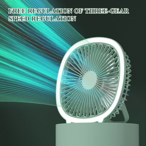 Mini ventilateur portable multifonction rechargeable avec éclairage LED
