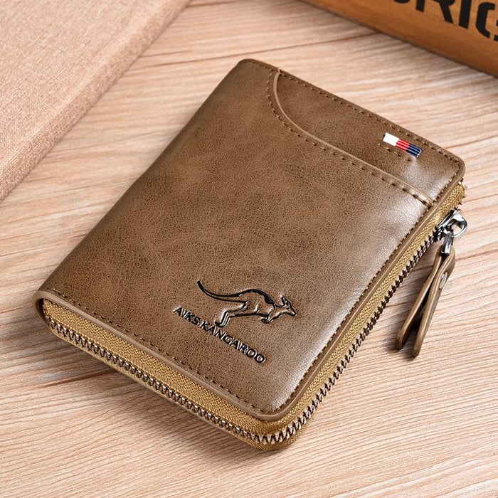 Portefeuille pour homme avec fermeture éclair (protection RFID)