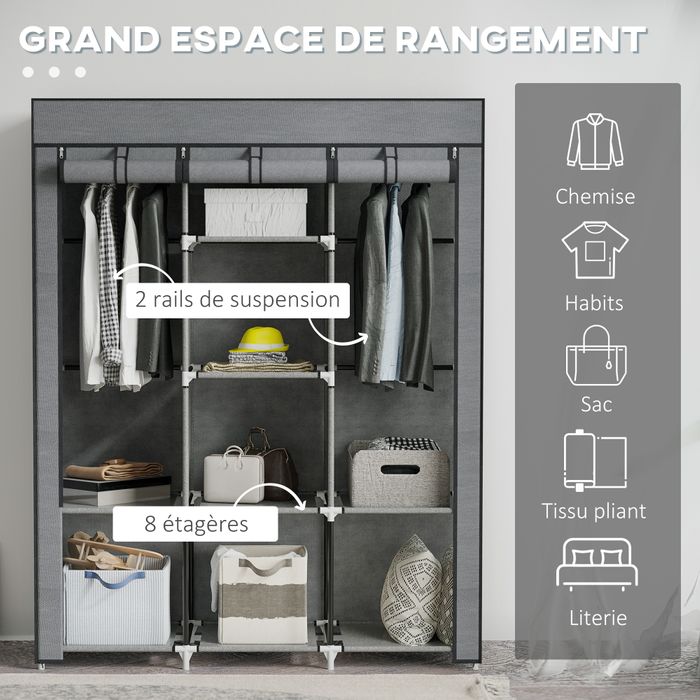 🔥BLACK FRIDAY🔥Armoire Penderie Multi-rangement