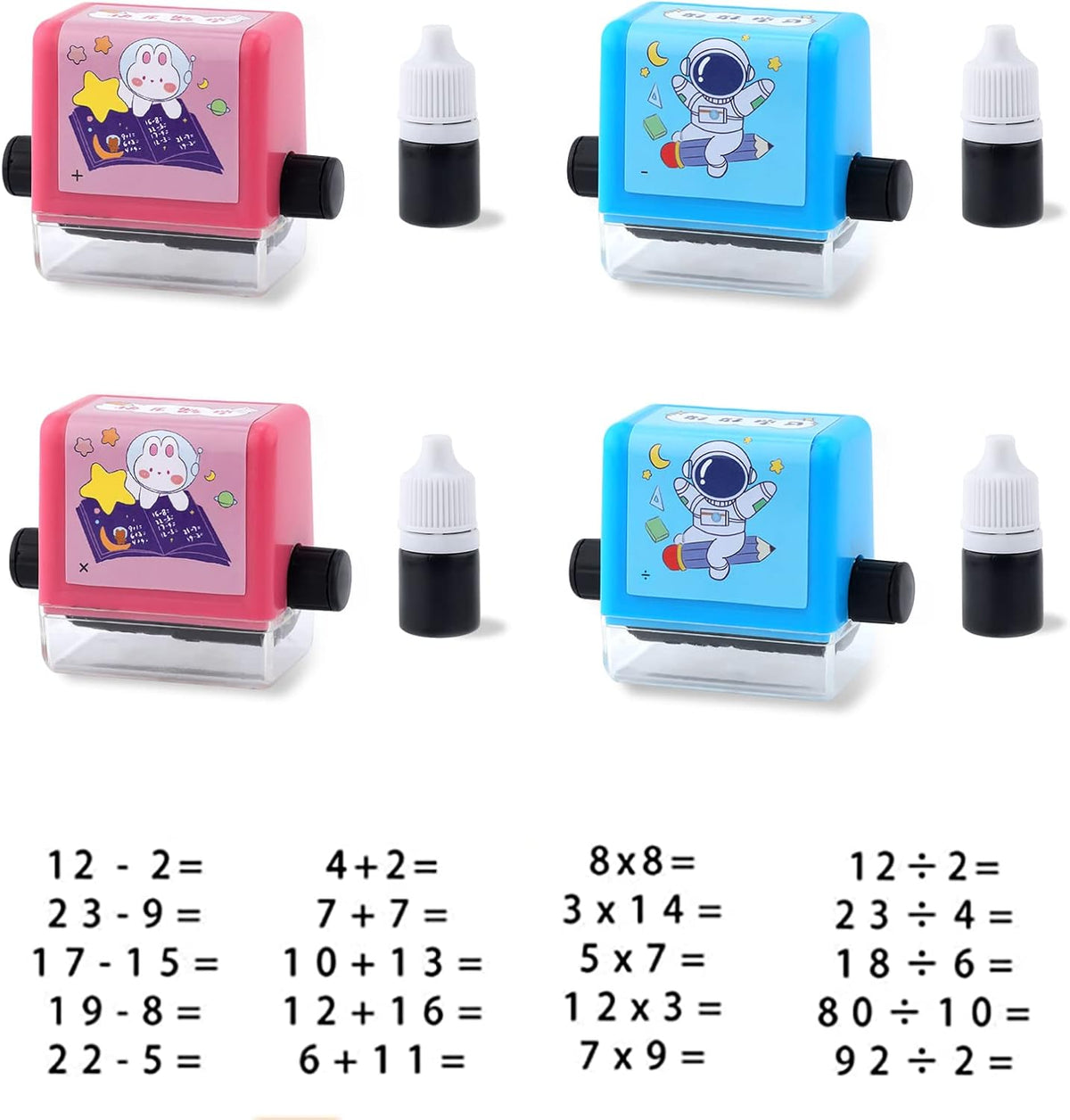 Pack 4Pcs tampons à rouleaux de mathématiques V2