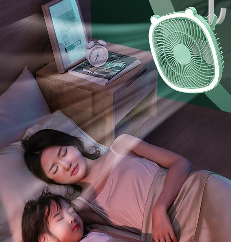 Mini ventilateur portable multifonction rechargeable avec éclairage LED