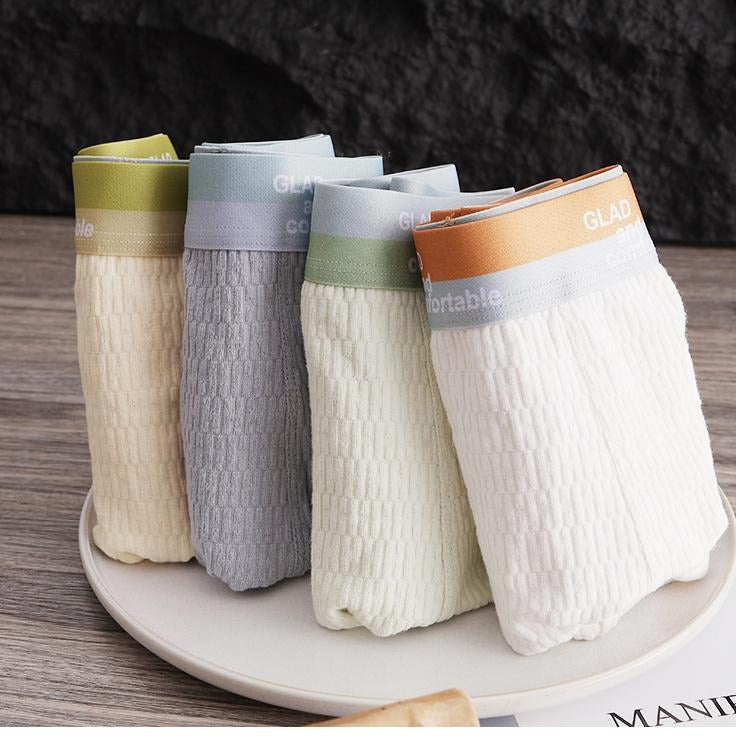 Boxer en coton 100% texturé respirant (Pack de 4pcs)