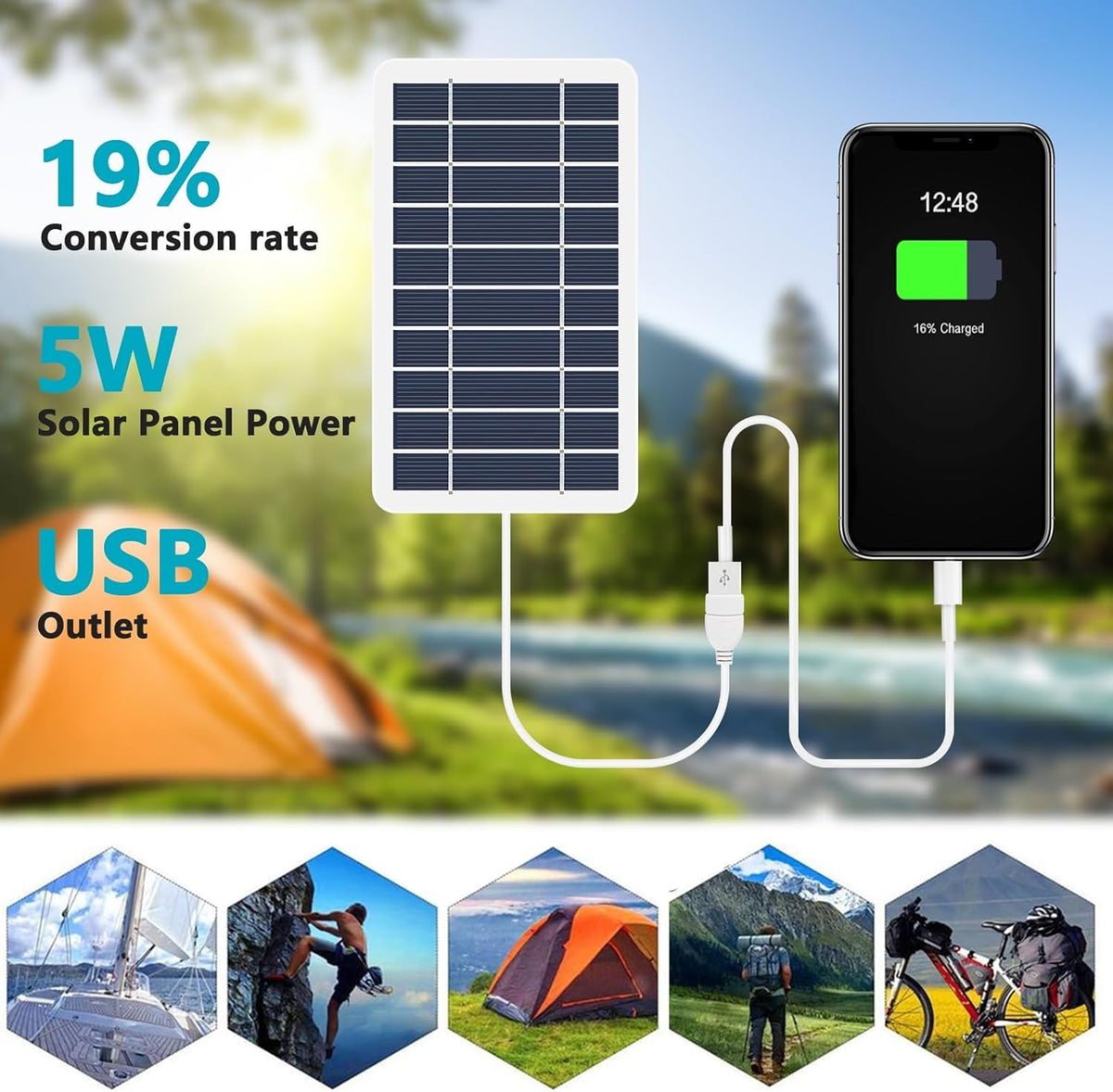🔥BLACK FRIDAY🔥Panneau solaire USB portable
