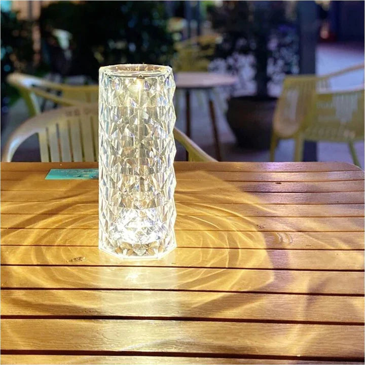 Lampe cristal 16 couleurs avec commande tactile et télécommande.