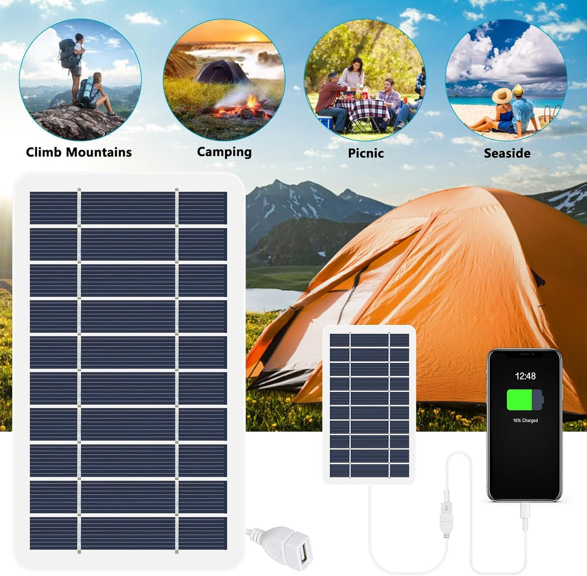 🔥BLACK FRIDAY🔥Panneau solaire USB portable