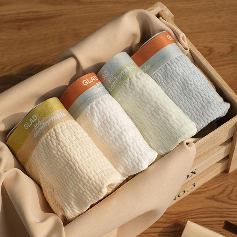 Boxer en coton 100% texturé respirant (Pack de 4pcs)