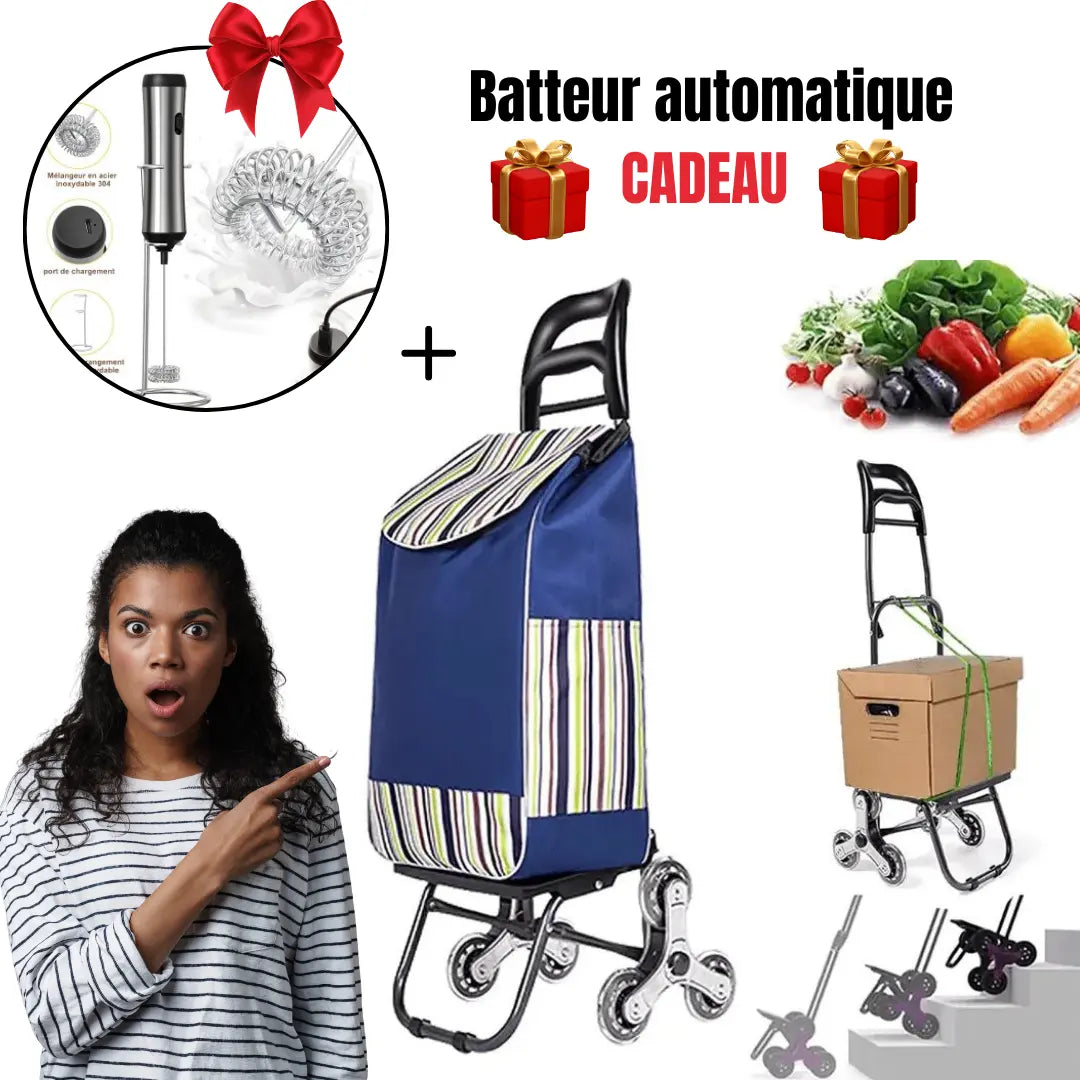 Chariot de courses avec sac étanche+Batteur automatique GRATUIT