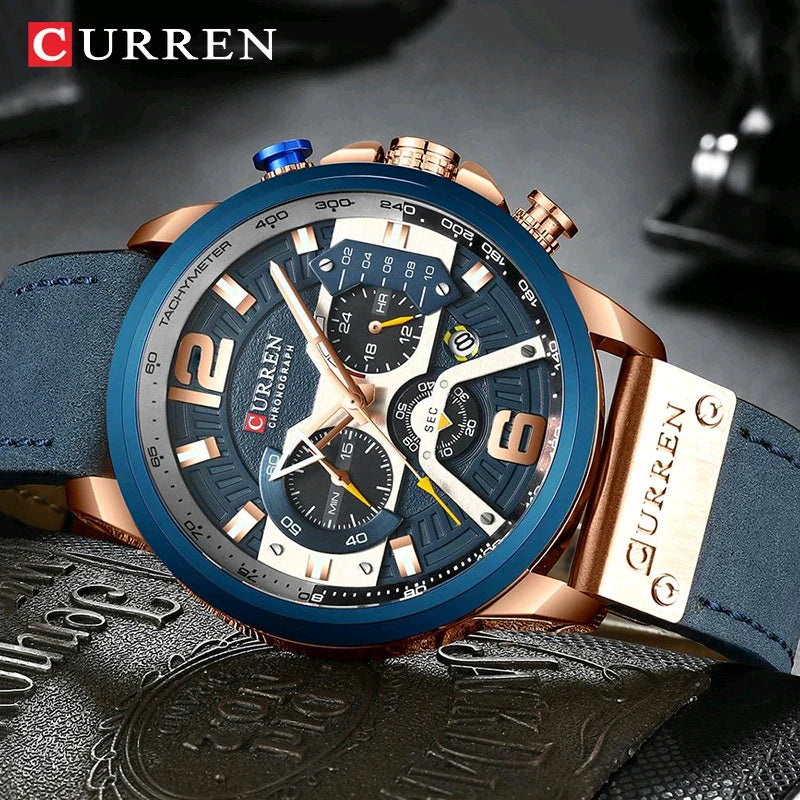 Montre En Cuir Véritable Pour Homme