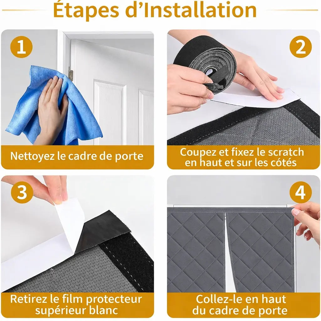 Rideau de Porte Isolant Thermique 90 x 200cm