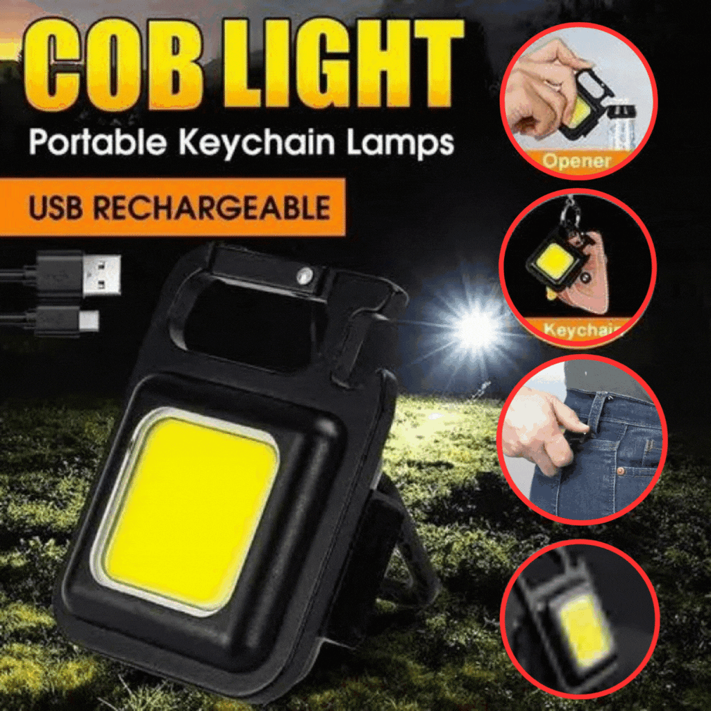 porte-clés avec lumière LED multifonctionnelle