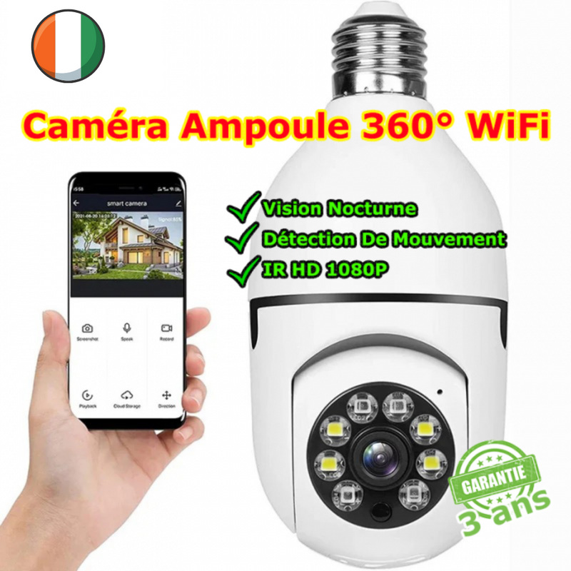 Caméra de sécurité panoramique  rotative à 360