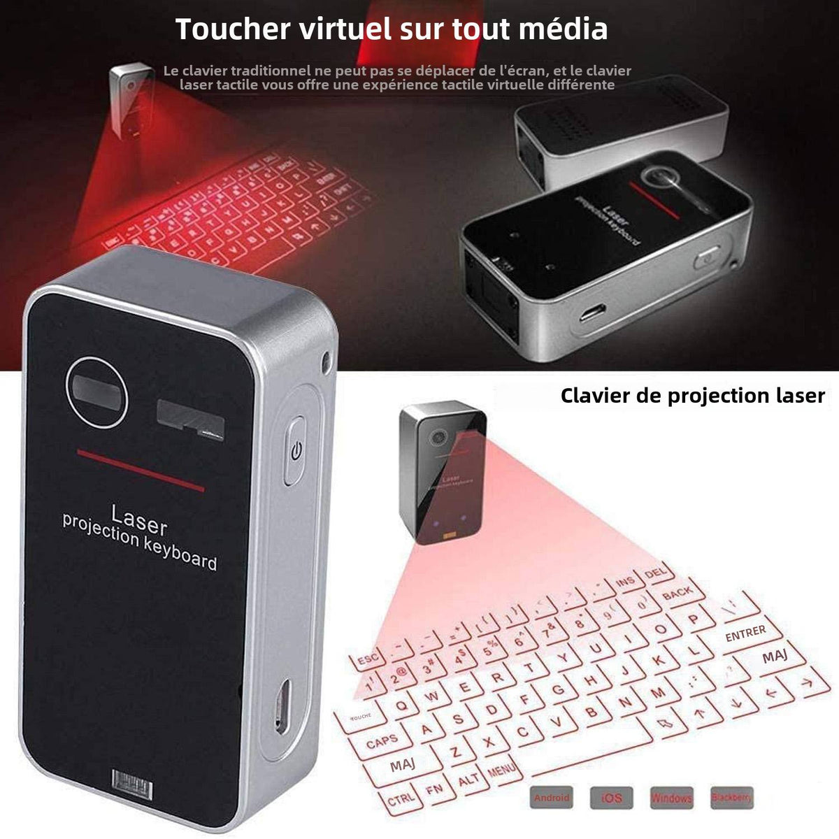 Clavier virtuel à projection laser sans fil