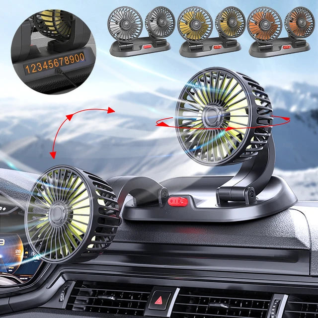 ventilateur de voiture à double refroidissement 360°