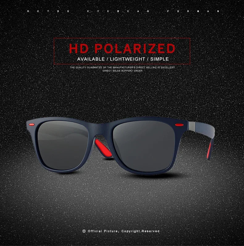 Lunettes de soleil polarisées carrées à la mode