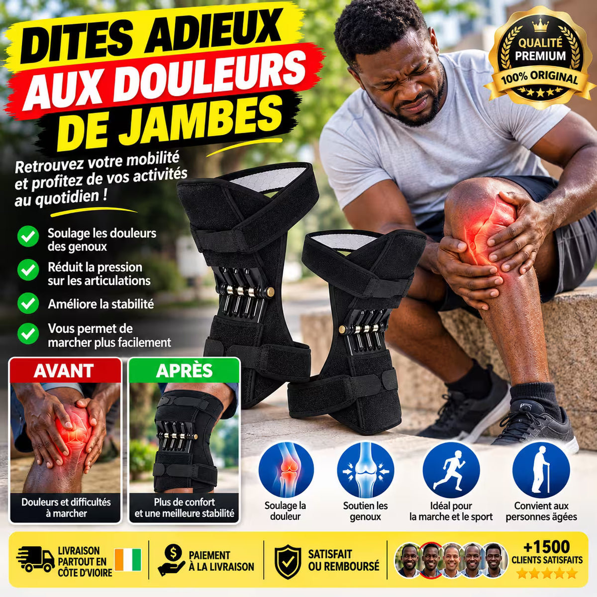 Paire de genouillères à ressorts