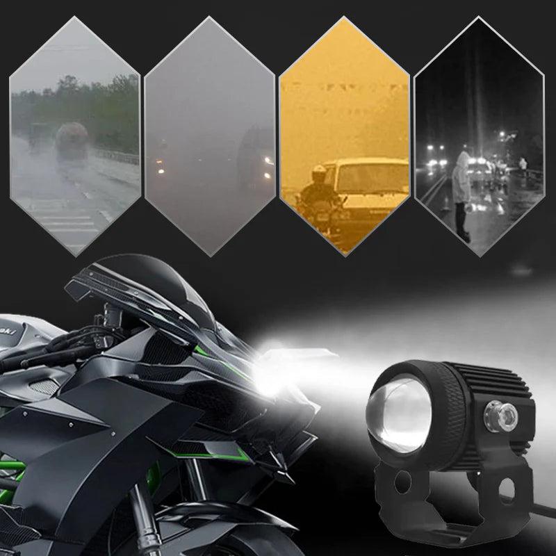 Pack de Deux Phares Puissants à LED pour Moto