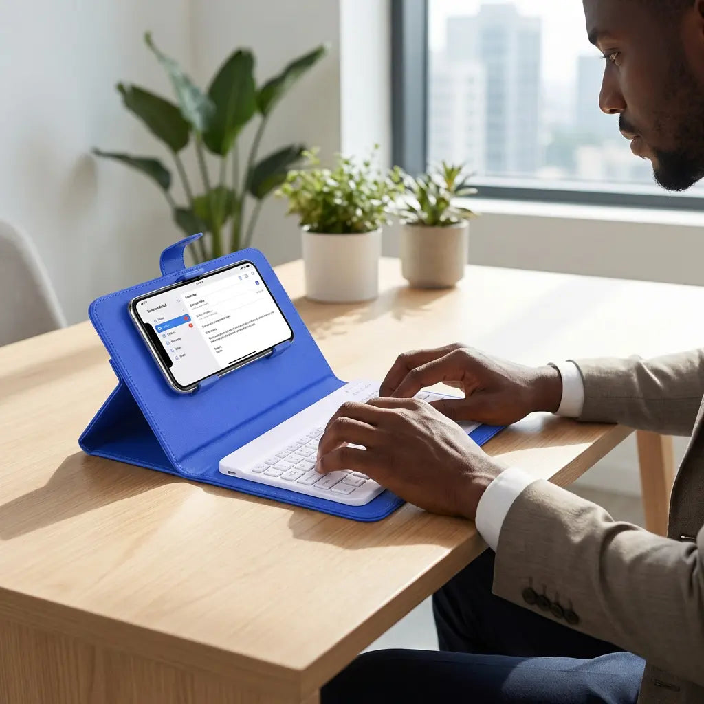 Clavier Sans Fil Portable avec Support Téléphone