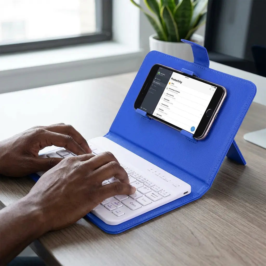 Clavier Sans Fil Portable avec Support Téléphone