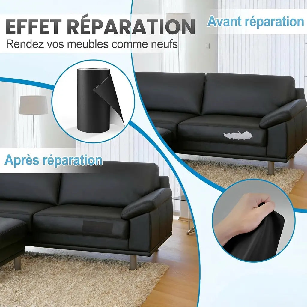 Kit de réparation de cuir avec patchs et ruban adhésif
