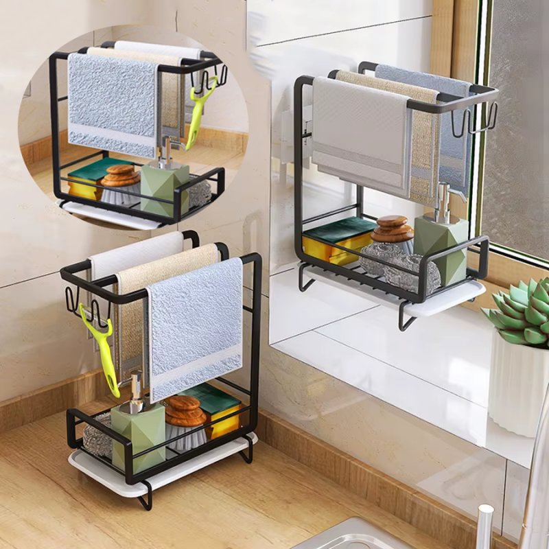 organisateur de chiffons de cuisine et un support de séchage