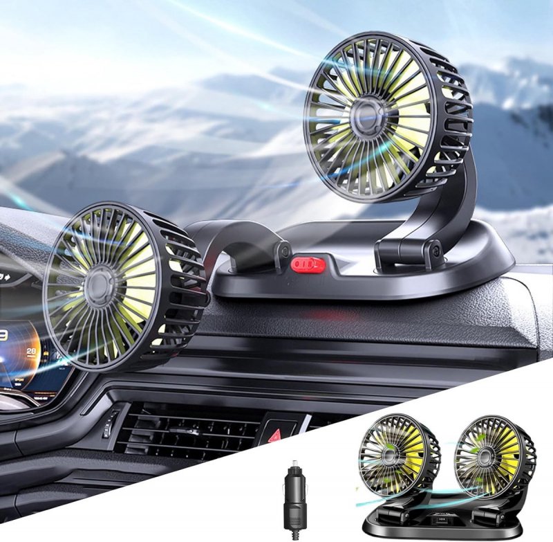 ventilateur de voiture à double refroidissement 360°