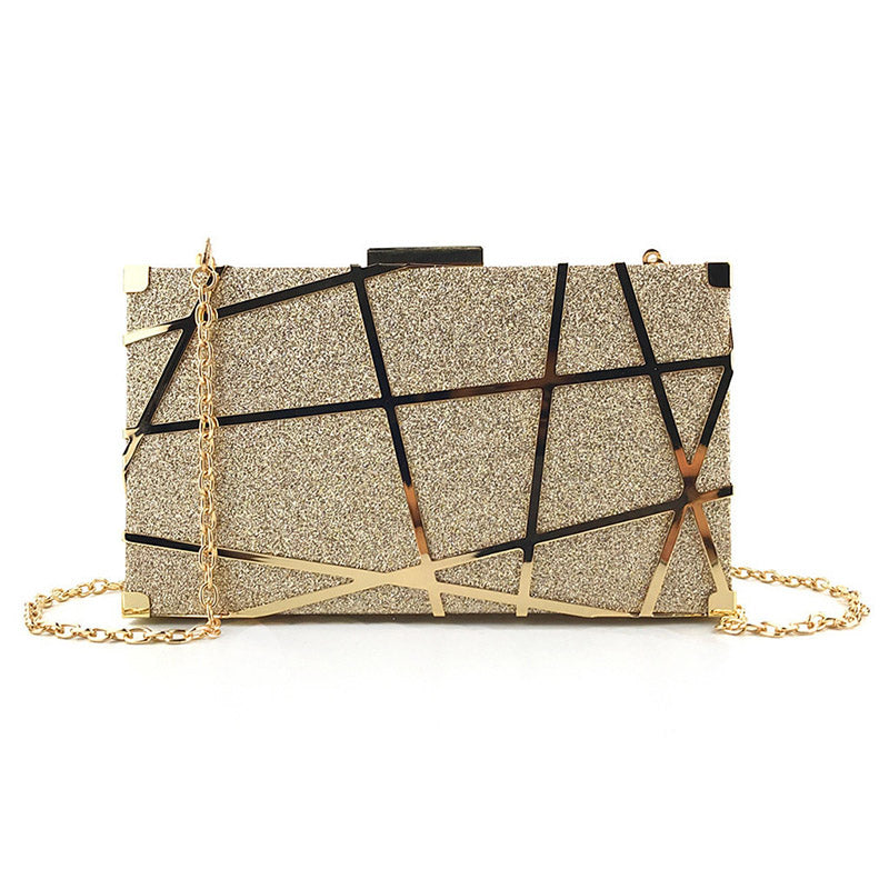Sac Femme Rigide Doré Strass