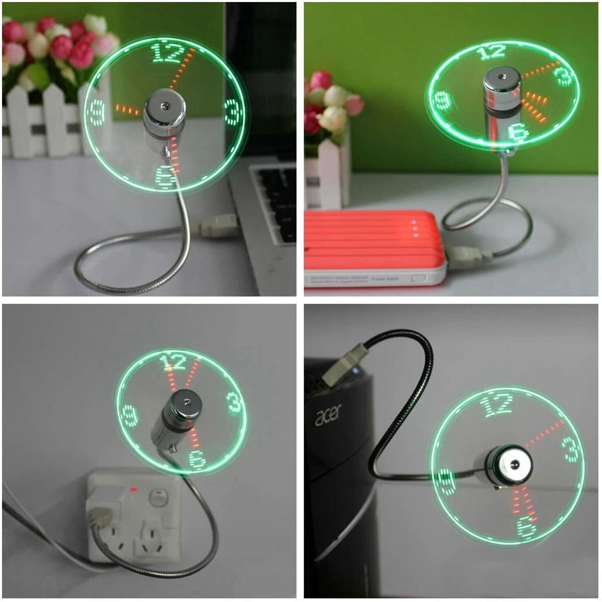 Mini ventilateur d'horloge USB FLEXIBLE