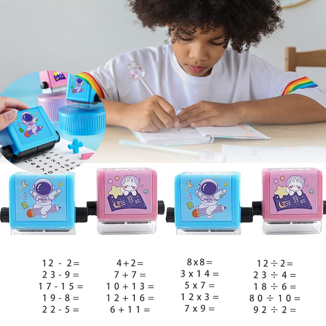 Pack 4Pcs tampons à rouleaux de mathématiques V2